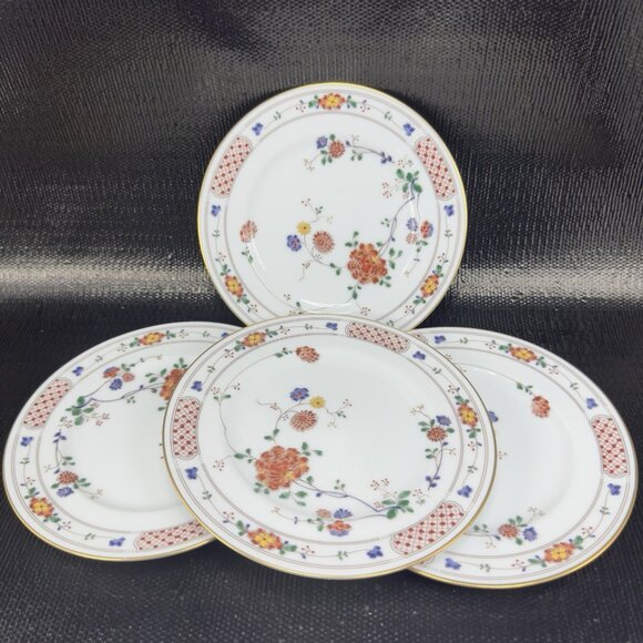 Noritake Ireland Nanking Fine Porcelain Dish Plate Set 4 Dishes Plates 6inch W - Picture 1 of 14
